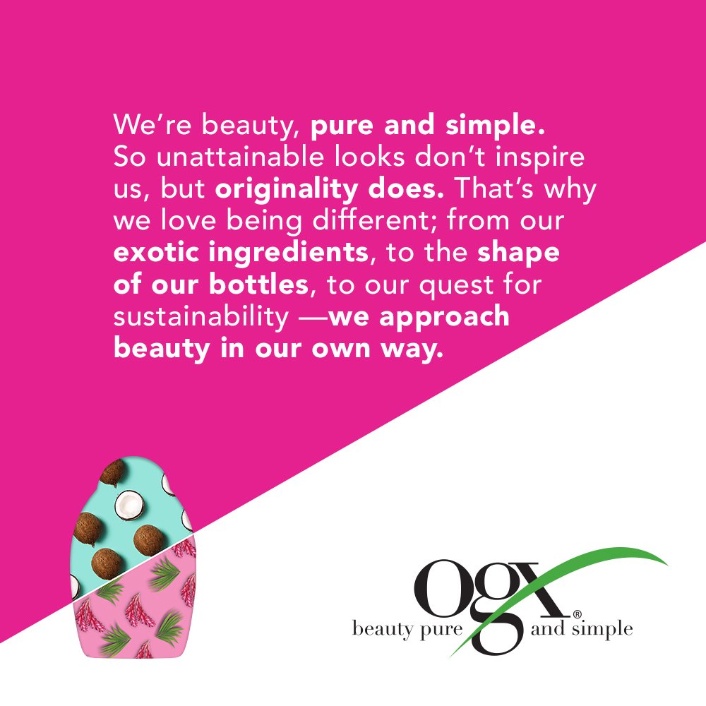 OGX bottle with island-fragrance notes promising refreshing scent