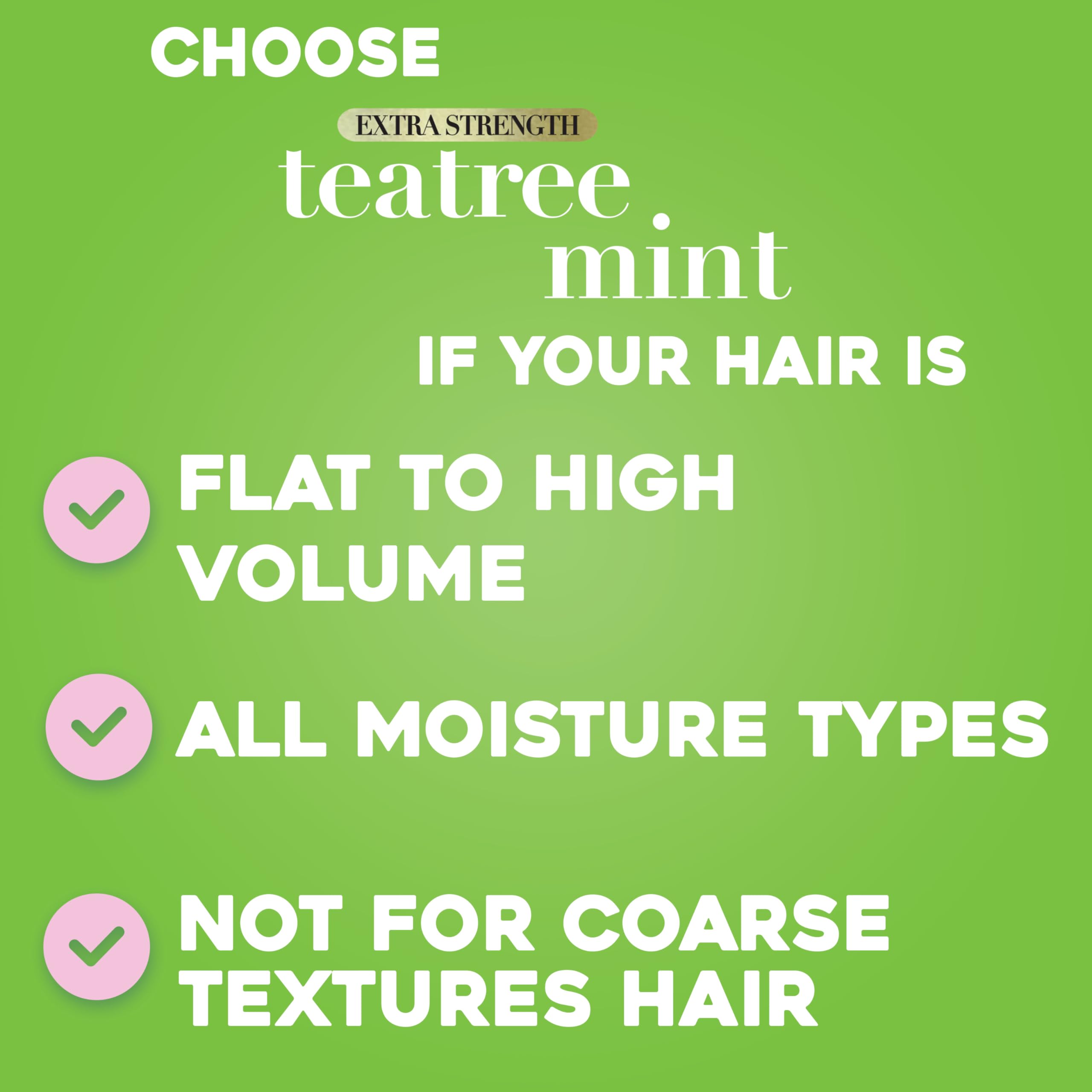 OGX Tea Tree Mint Shampoo paired with conditioner for complete refreshing routine