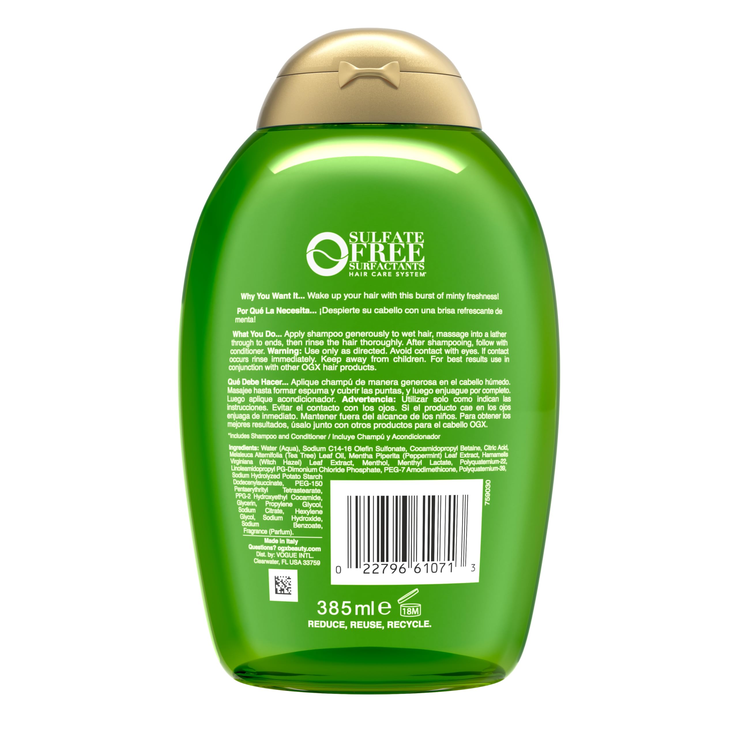 OGX Tea Tree Mint Shampoo scent in product shot