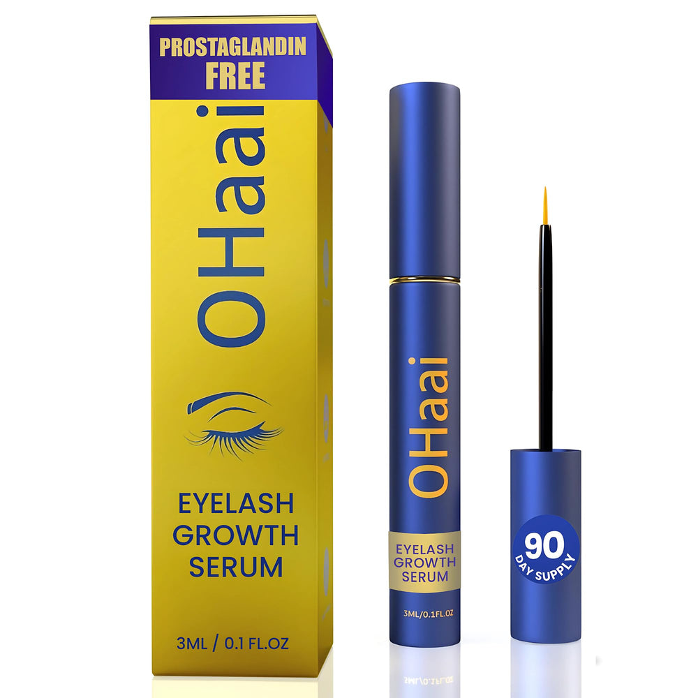 OHaai prostaglandin-free bottle close-up for gentle nightly lash care.