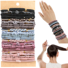 OHCISP boho hair ties closeup beads show gentle, durable stretch for daily wear.