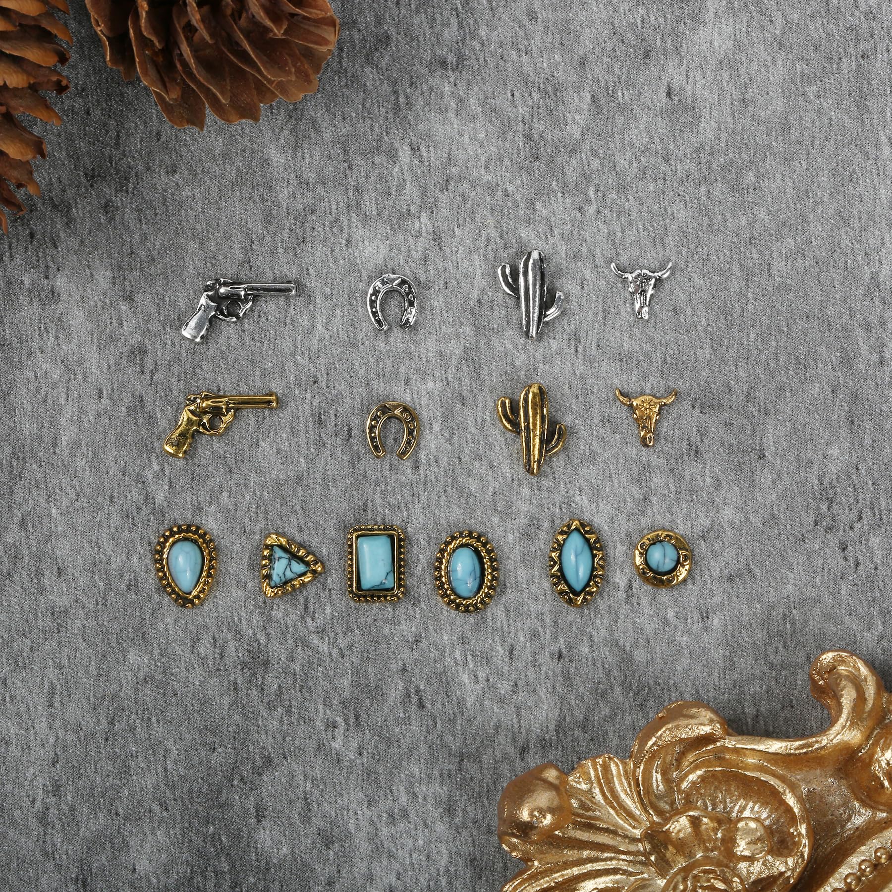 Ohmique western cactus charms add bold accent for creative nail designs.