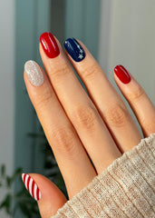 ohora applying nail strips twilight closeup shows easy application for a polished look