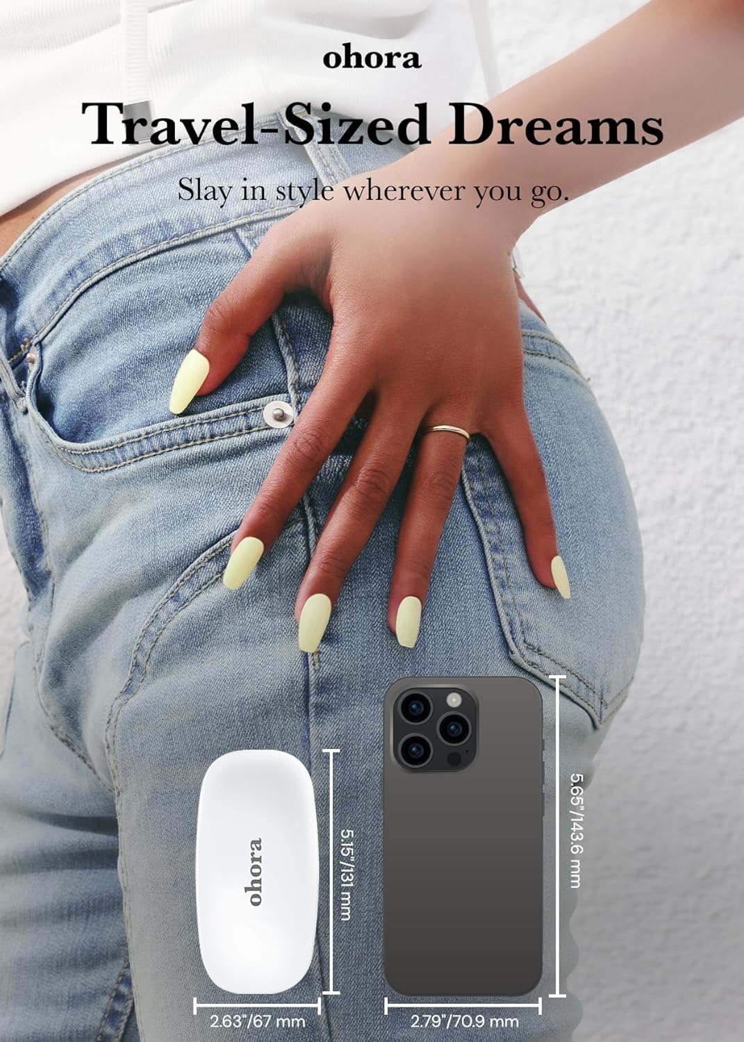 ohora Care LED lamp portable case supports travel-friendly nail art sessions.