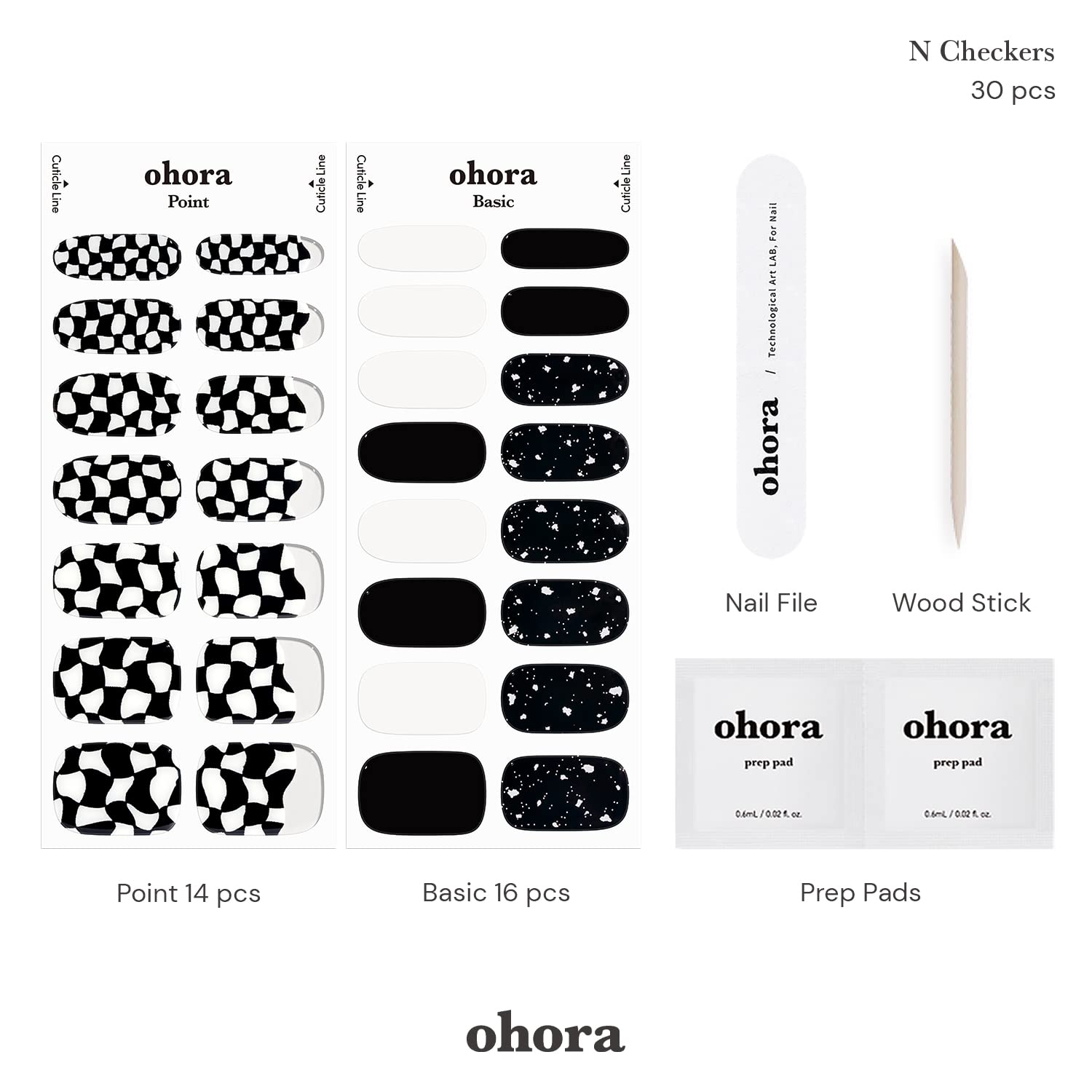 ohora N Checkers easy application routine for beginners expanding nail style
