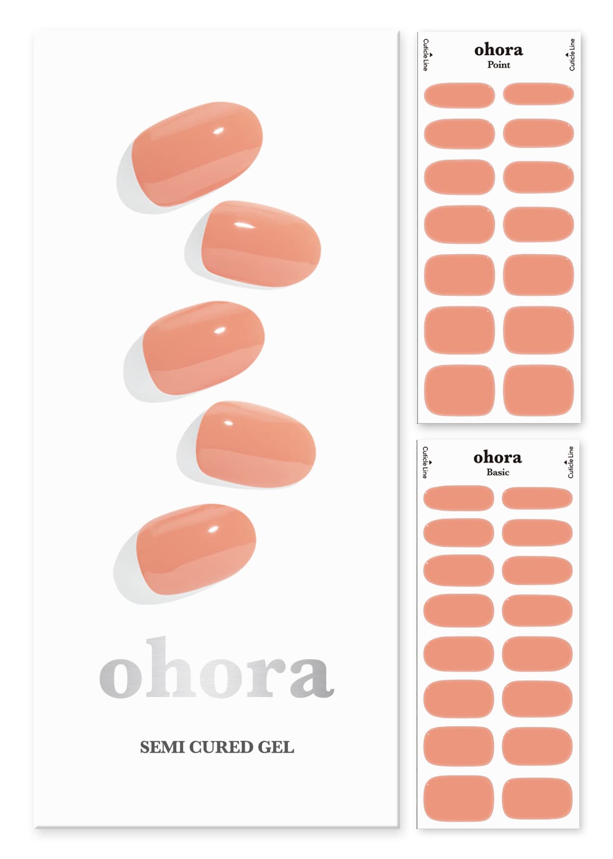 ohora N Cream Sunshine nail strip close-up shows natural brown finish for everyday wear.