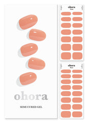 ohora N Cream Sunshine nail strip close-up shows natural brown finish for everyday wear.