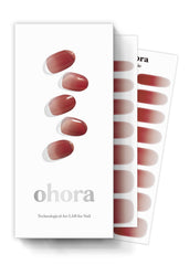 ohora N Fig Jam packaging shows pink-ombre nail wraps for easy home manicures.