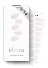 ohora N Glazed Donut wraps front view show a glossy white finish for salon-like nails.
