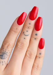 ohora N Hot Cherry nail-wrap application demonstrates easy steps for quick at-home gel nails.