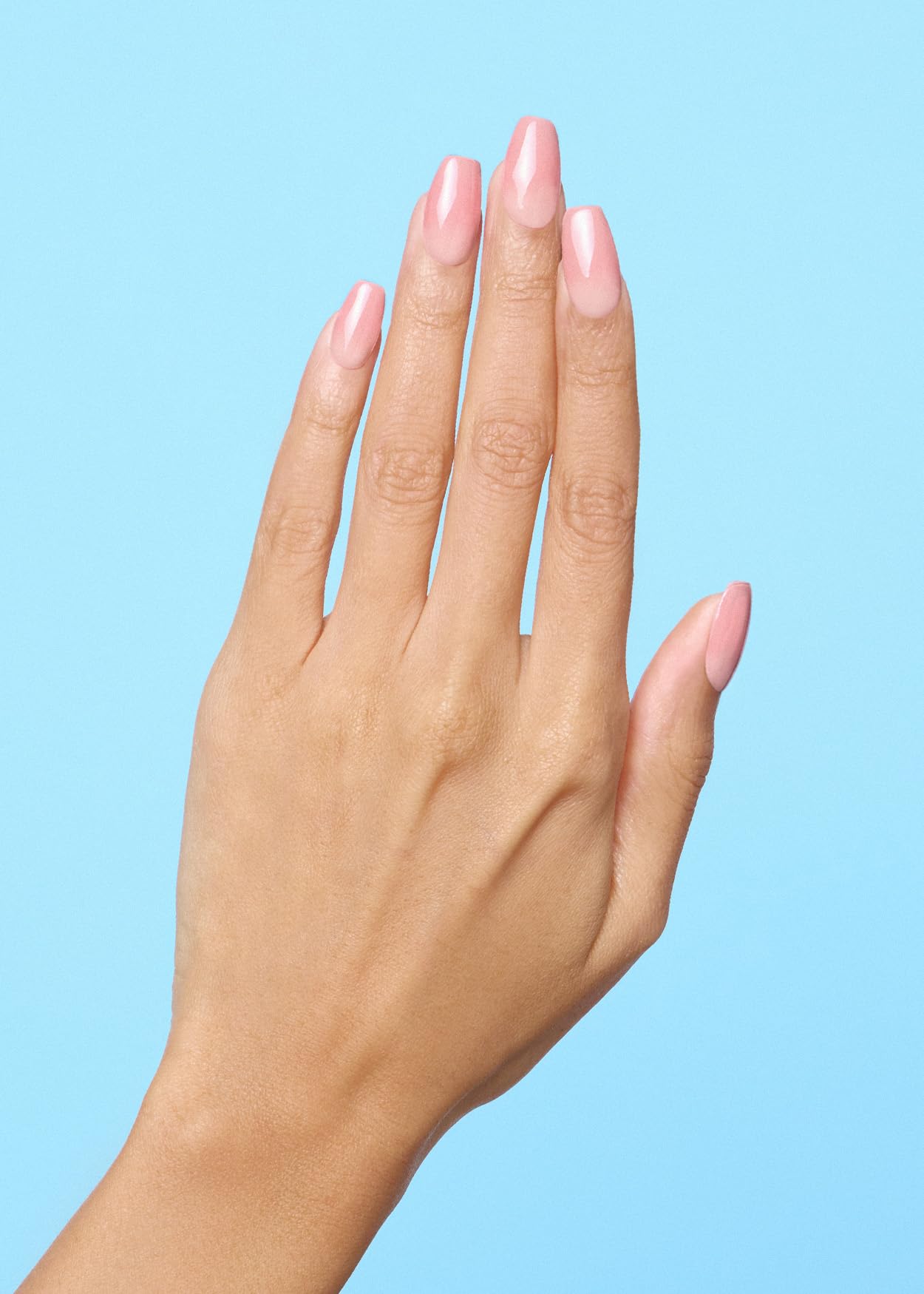 ohora N Milk Rose closeup shows ombre pink gel strips for instant style.