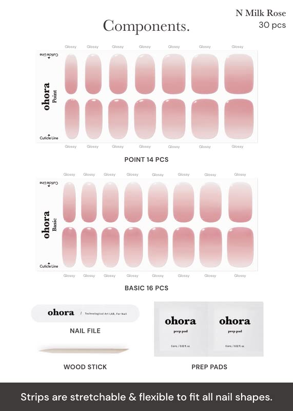 ohora N Milk Rose cured under UV lamp for durable salon-style wear.