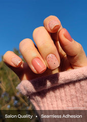 ohora n rose diamond glossy finish on gel nail strips for a polished look.