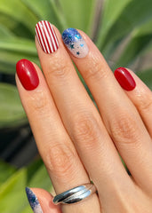 ohora N Spangled Burst nail wraps close-up showing flexible, ready-to-apply strips