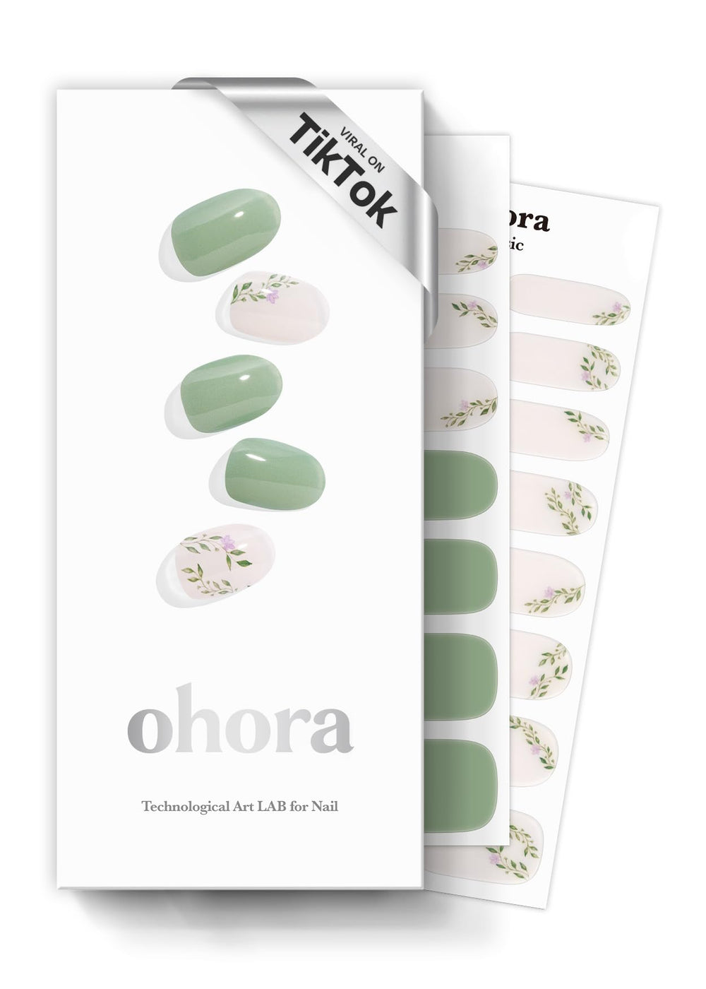 ohora semi cured gel nail strips N Spring Garden package with 30 wraps and tools