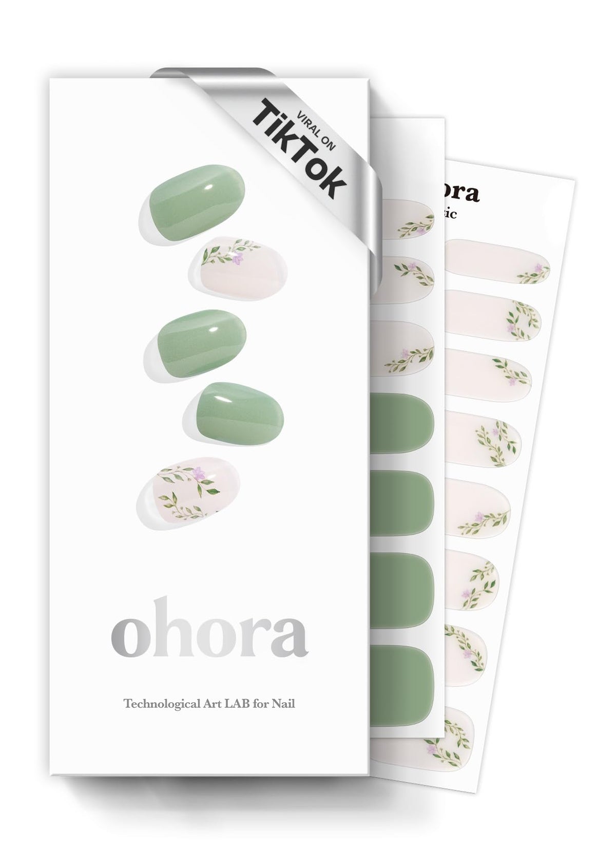 ohora semi cured gel nail strips N Spring Garden package with 30 wraps and tools