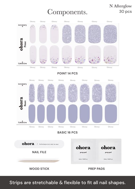 ohora afterglow salon-finish look after application on nails.