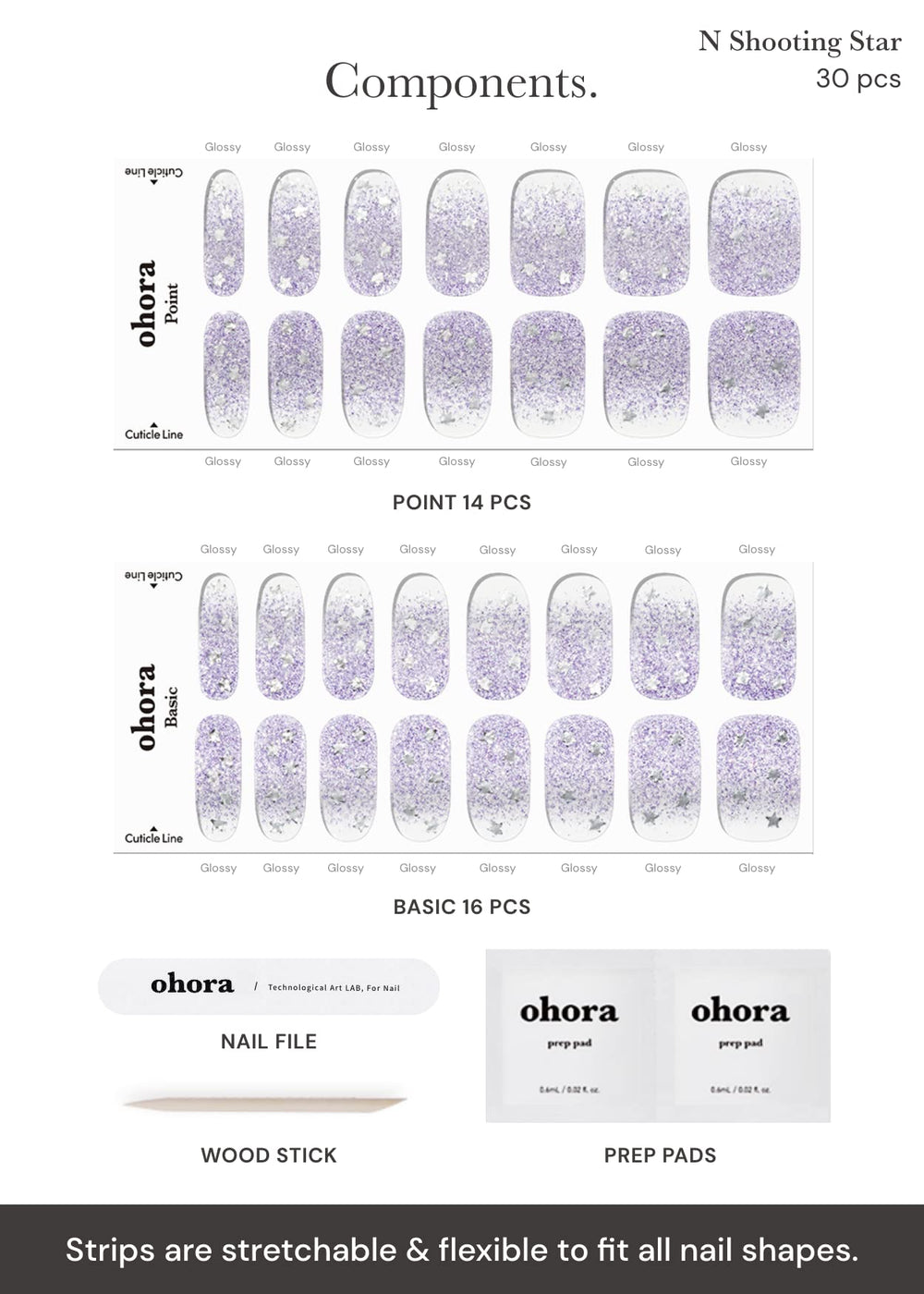 ohora included nail file and wooden stick for precise shaping