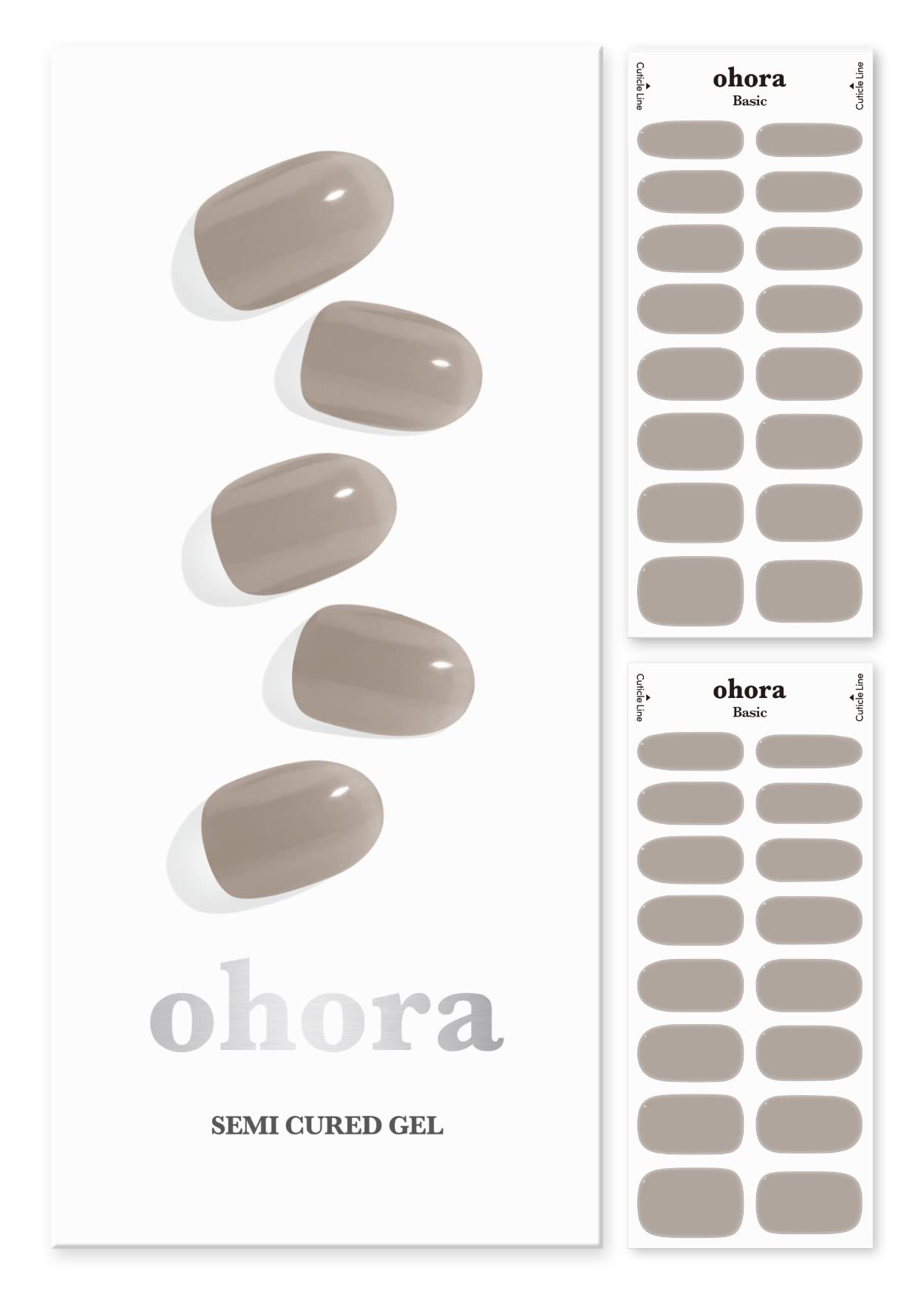 ohora nail strips N Bare Gray box packaging showing full at-home salon kit