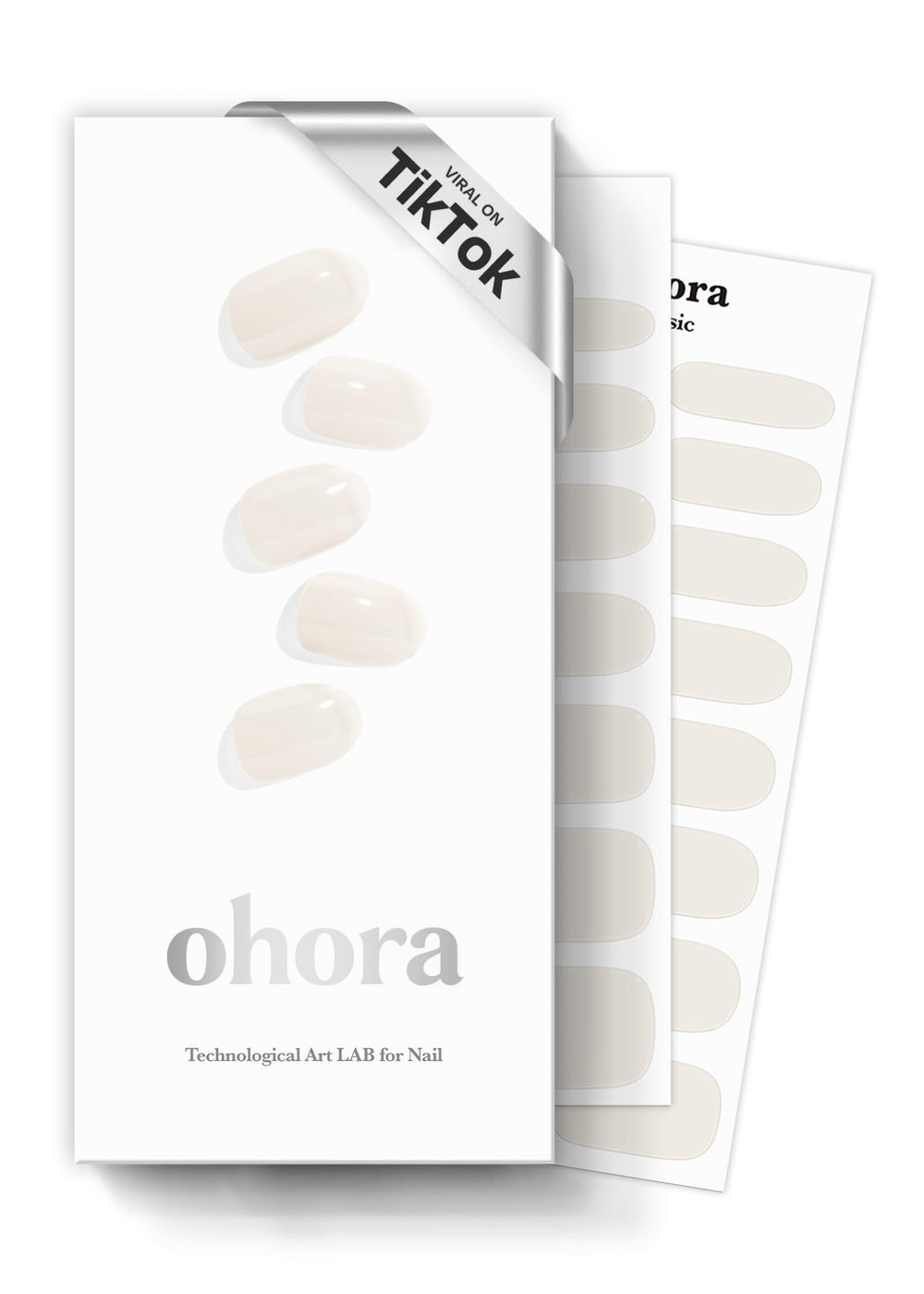 ohora semi cured gel nail strips closeup showing N Cream Cotton wraps for salon-like results