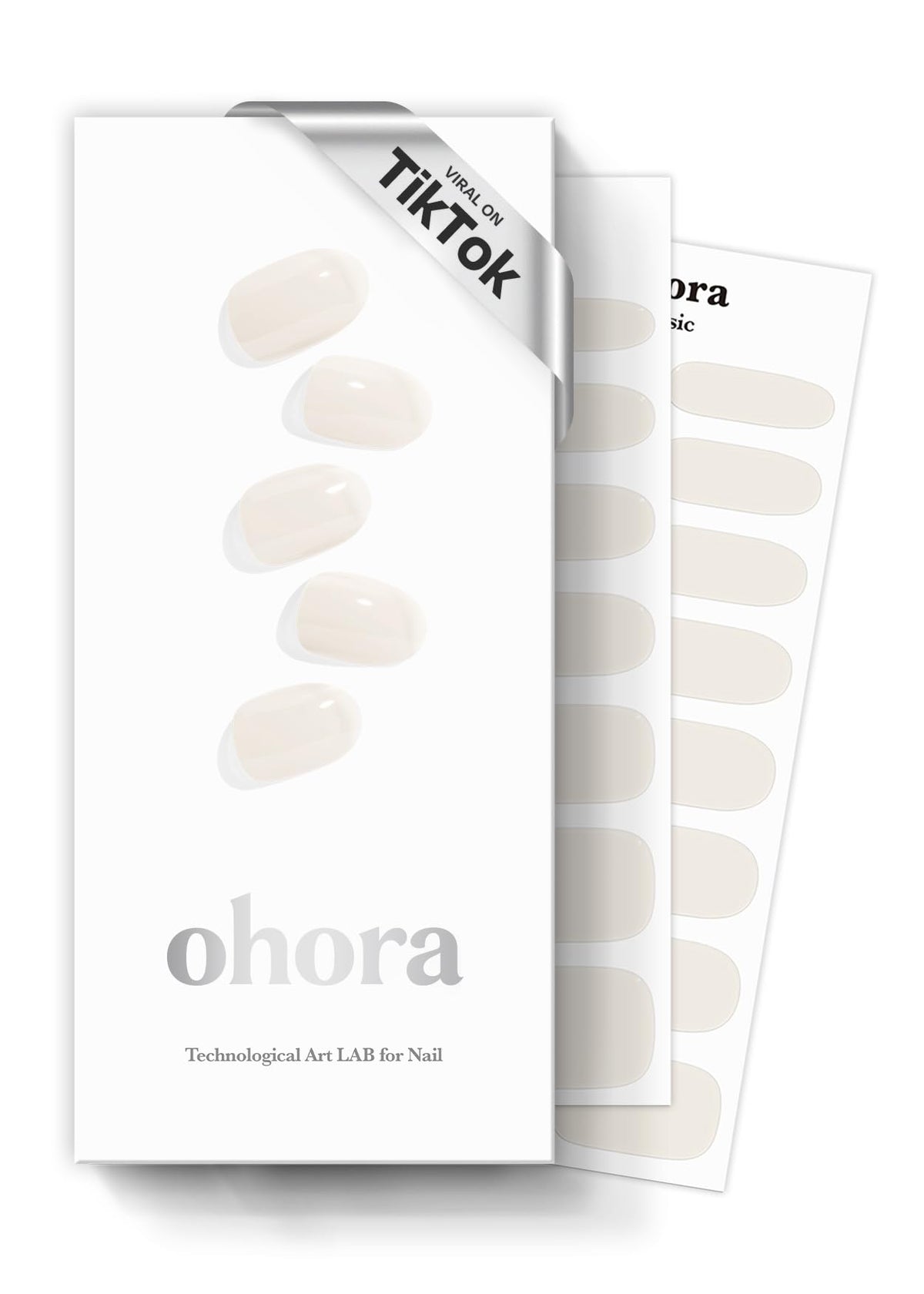 ohora semi cured gel nail strips closeup showing N Cream Cotton wraps for salon-like results