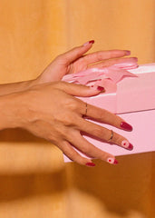 ohora N Cupid's Heart swatch showcases red glitter shades for bold nails