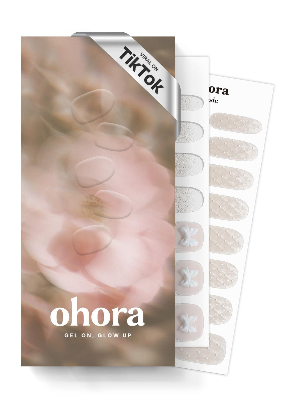 ohora N Grace Bloom packaging showing a ready-to-use gel nail strip kit