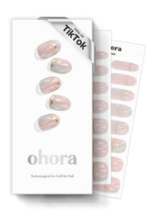 ohora nail strips pink mermaid box front shows complete gel manicure set for home use