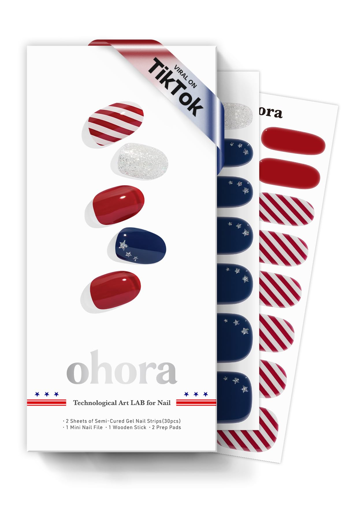 ohora nail strips twilight packaging demonstrates a complete at-home manicure kit