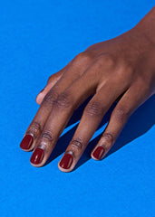 ohora nails with semi-cured strips applied on nails