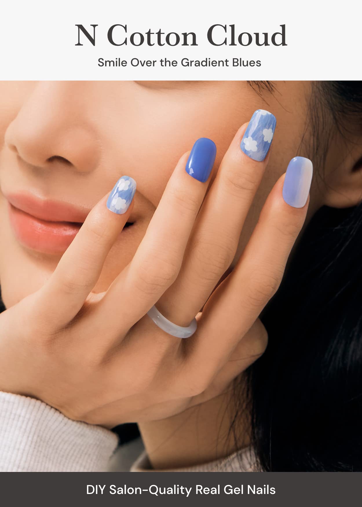 ohora N Cotton Cloud blue pattern close-up shows glossy finish