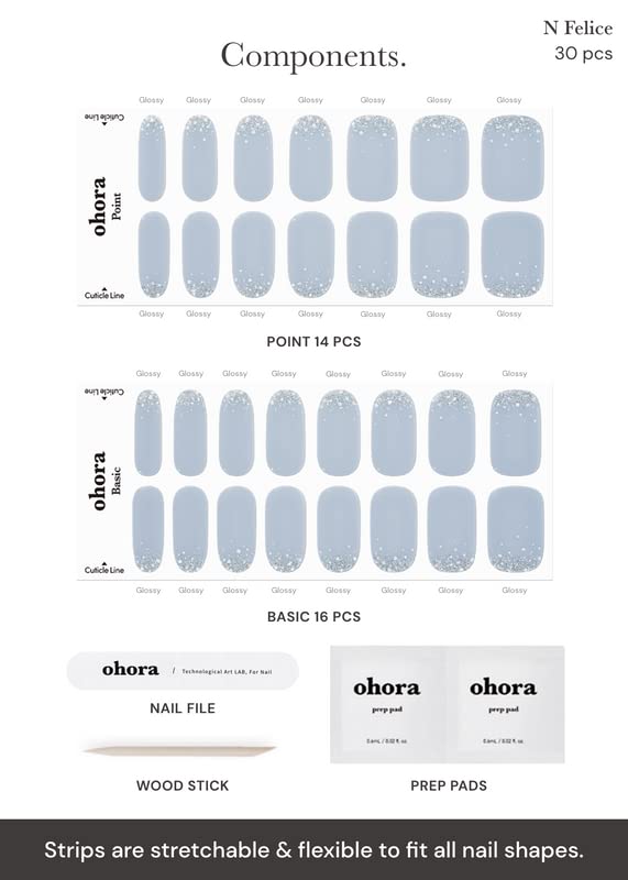 ohora nfelice prep pads and nail file included for prep