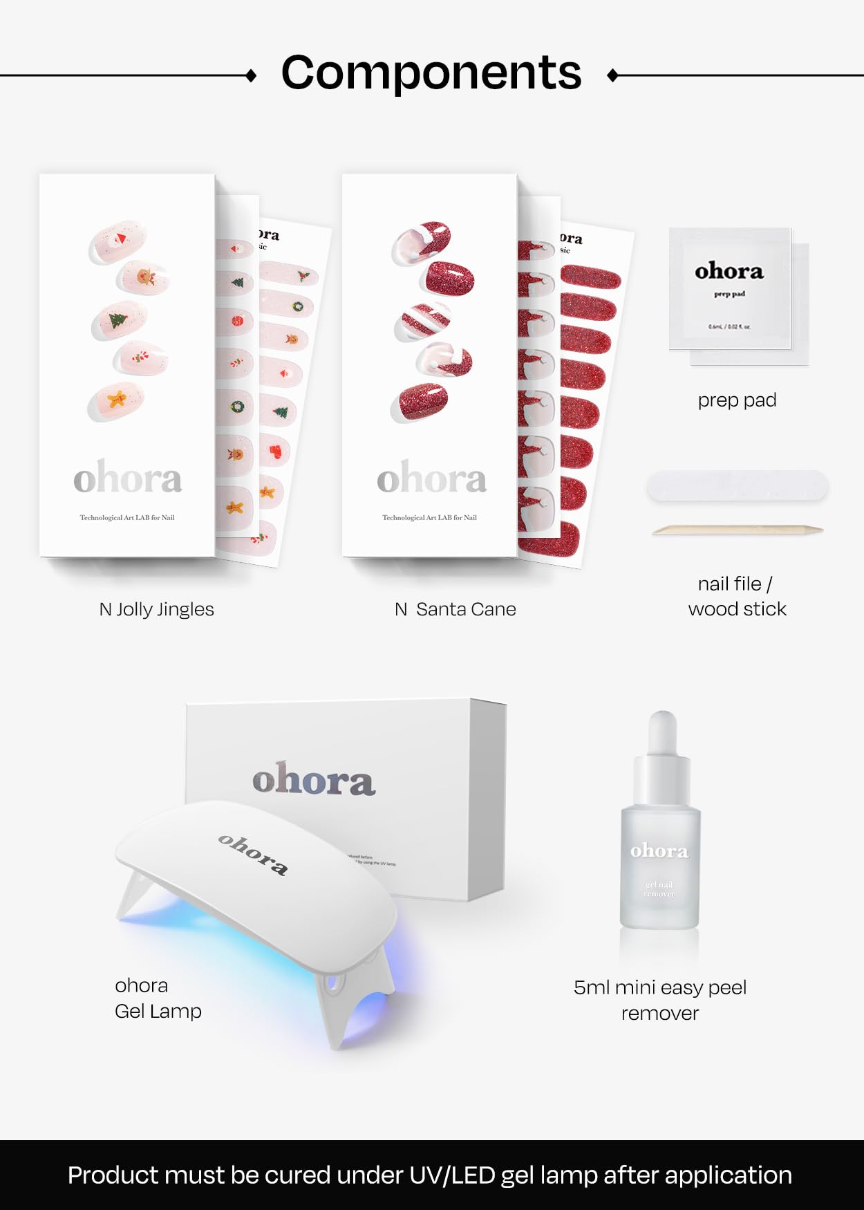 ohora njolly-jingles packaging image indicates complete kit for home manicure