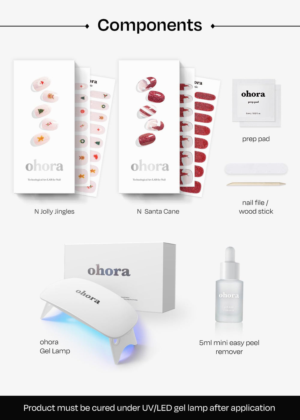 ohora njolly-jingles packaging image indicates complete kit for home manicure