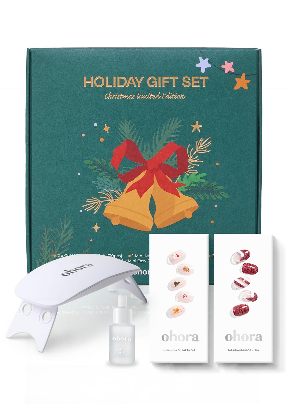 ohora njolly-jingles wraps closeup highlights festive texture for holiday nails