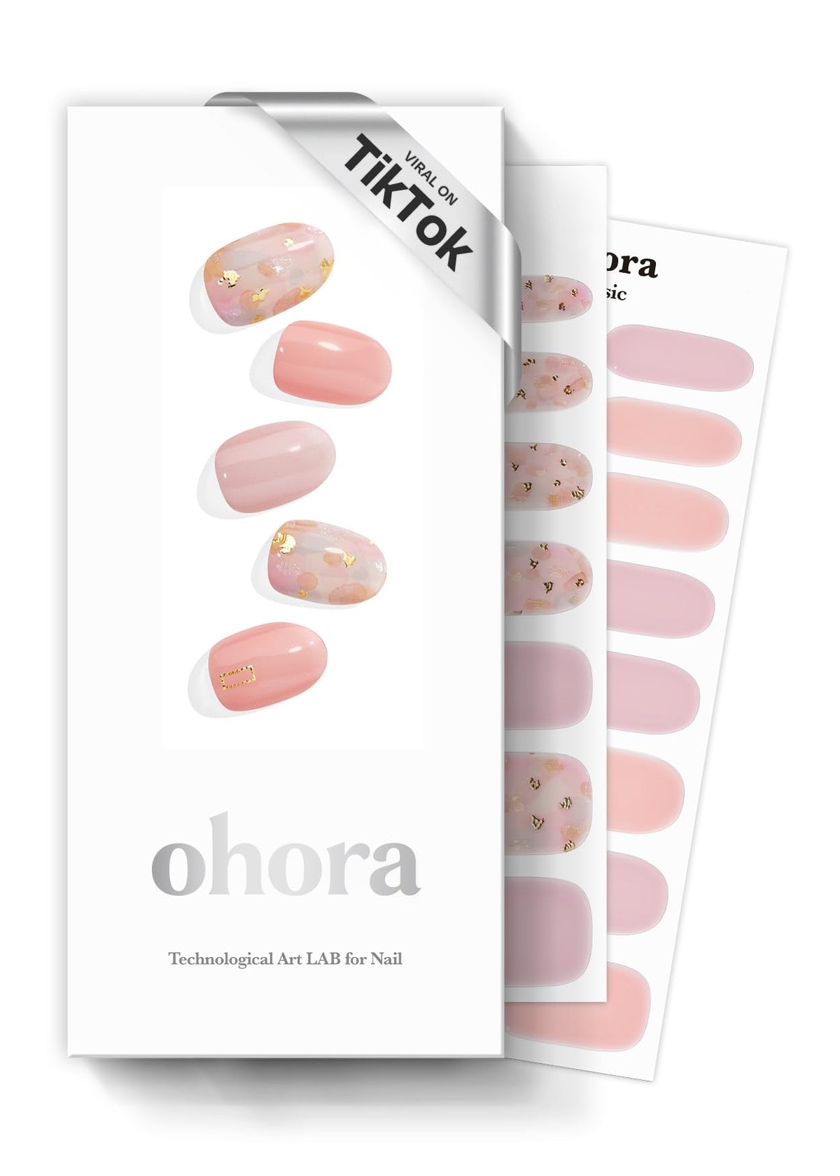 ohora lazy sunday pink patterned wraps provide quick, stylish color on nails