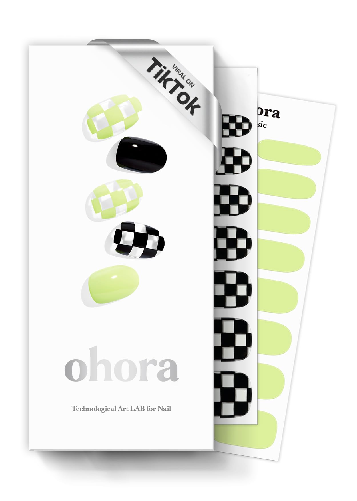 ohora NRacer green-patterned wraps close-up showing vibrant gel finish for long-lasting style