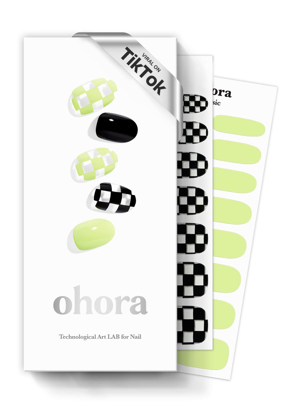 ohora NRacer green-patterned wraps close-up showing vibrant gel finish for long-lasting style
