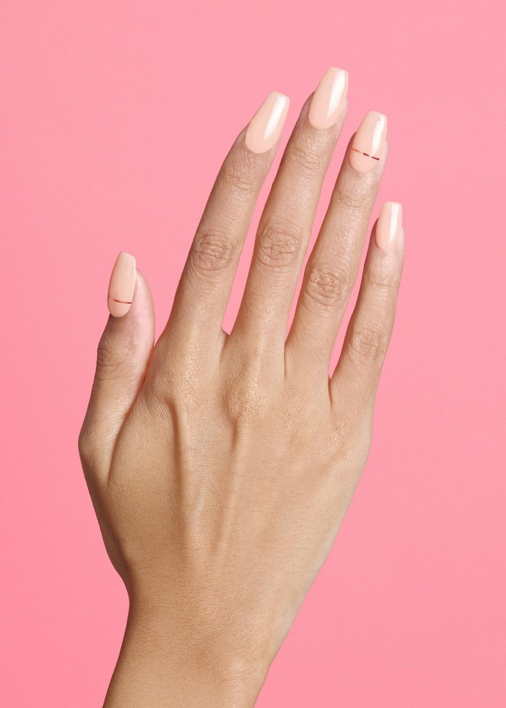 ohora nude solid nail wraps in progress for easy home manicure
