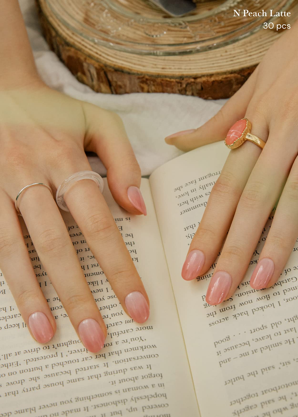 ohora peach latte wraps on nail during application for quick results