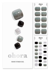 ohora Semi Cured Gel Pedi Strips P Caviar box closeup for at-home salon-quality nails