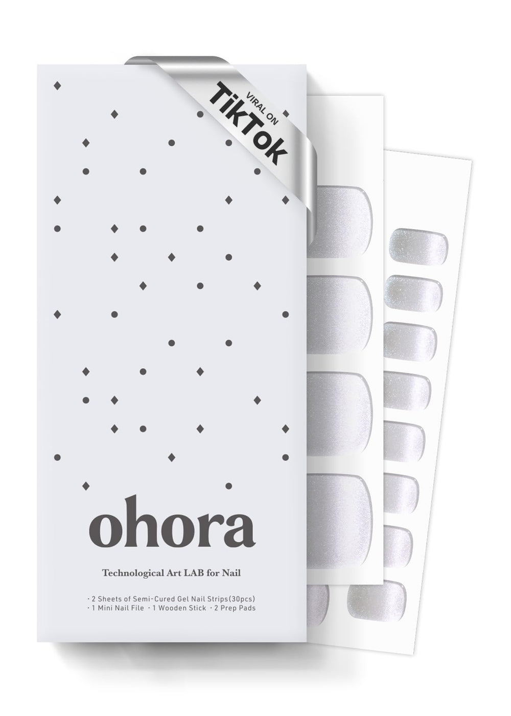 ohora Pedi Strips Moonriver box front highlights complete at-home gel manicure kit.