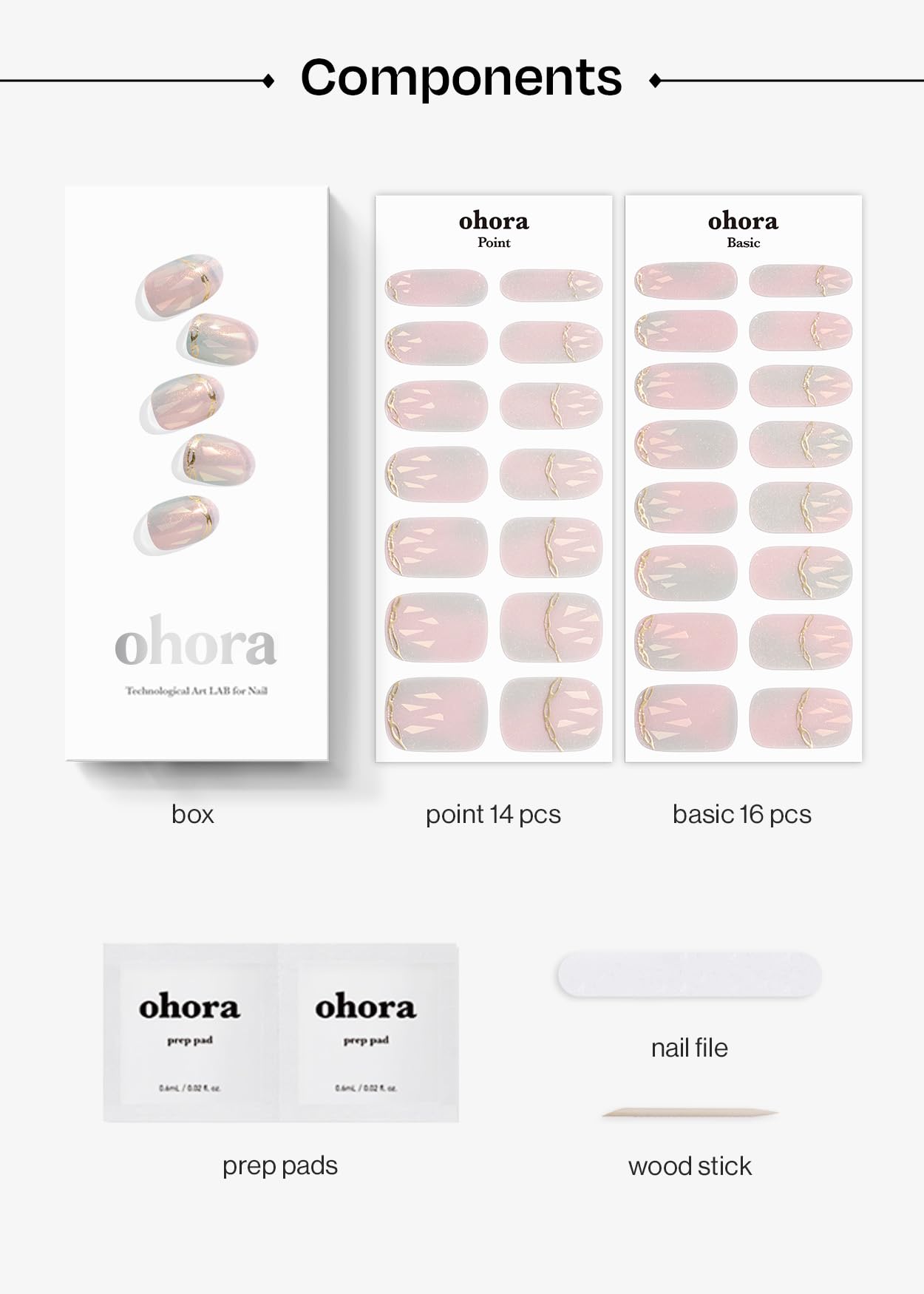 ohora prep pads nail file wooden stick included enable quick manicure
