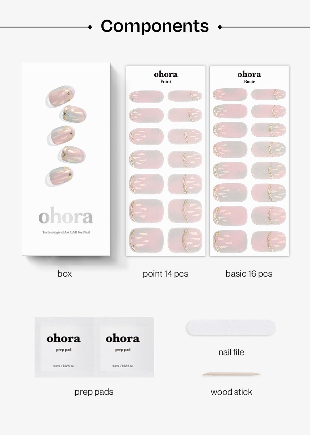 ohora prep pads nail file wooden stick included enable quick manicure