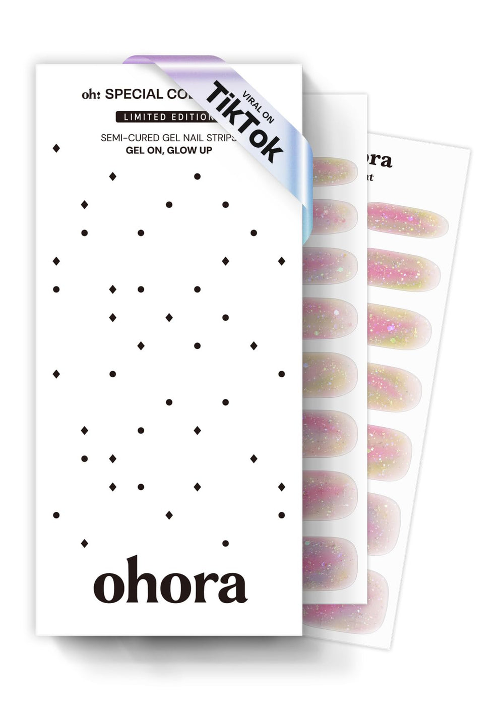 ohora Rainbow Bomb nail wraps set for quick at-home manicure.