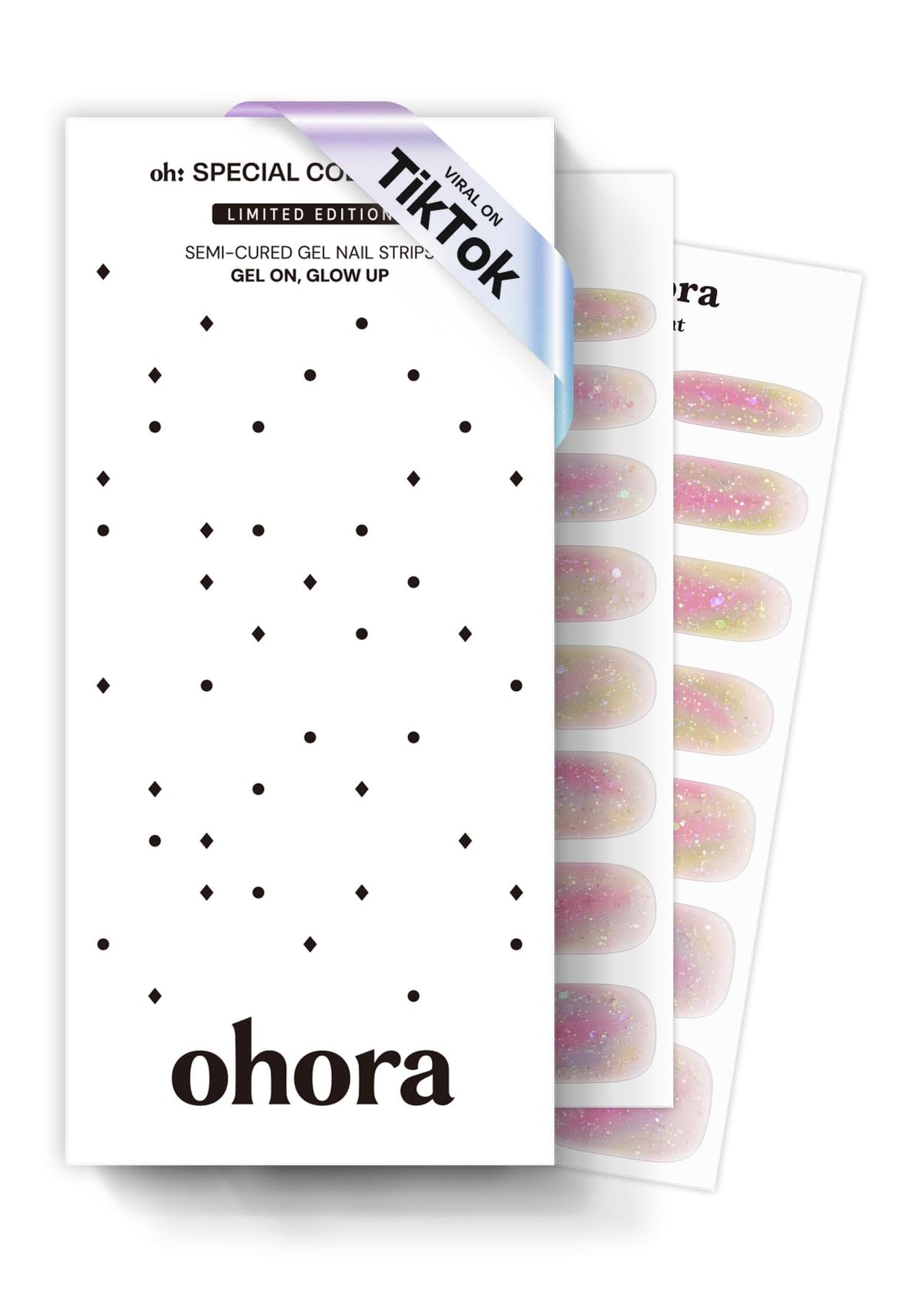 ohora Rainbow Bomb nail wraps set for quick at-home manicure.