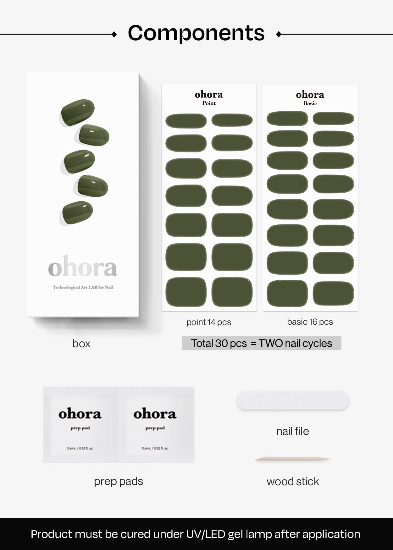 ohora removal of semi cured nail strips n cream moss