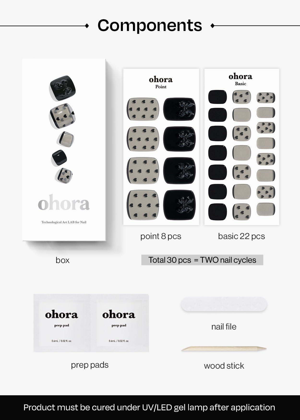 ohora salon-quality p heart lace result shows glossy finish after cure
