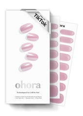 ohora semi-cured gel nail strips baby pink chrome packaging for at-home salon results