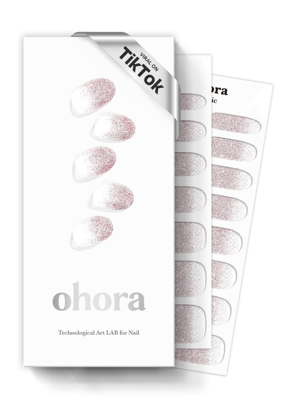 ohora Semi Cured Gel Nail Strips nude swatch with natural finish and long wear
